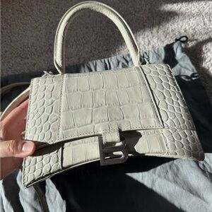 Balenciaga hourglass crocodile embossed bag